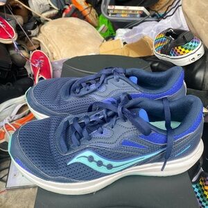 Saucony Cohesion 16 Womens Navy Blue Running Sneakers Size 9.5